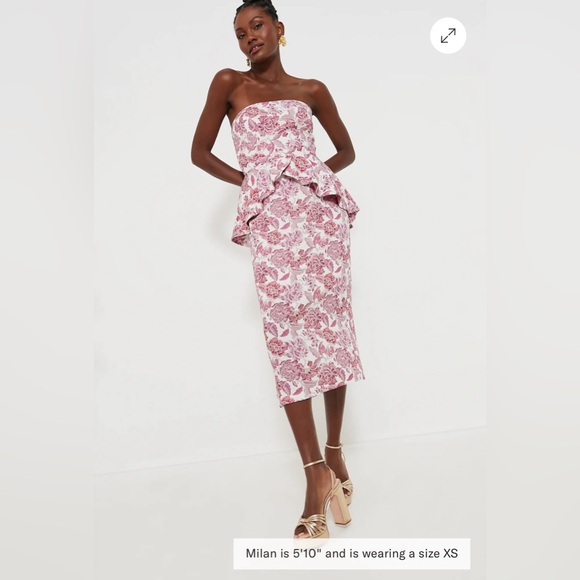Tuckernuck Hyacinth House Rosewood Floral Roxanne Midi Dress - Picture 1 of 4